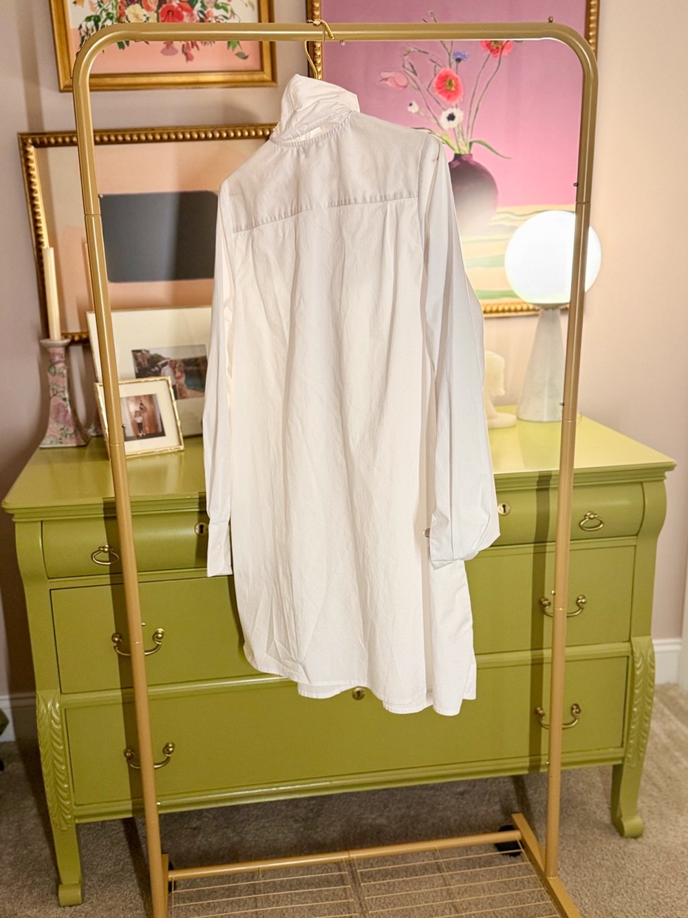 Staud Maryn Tie Neck Mini Poplin Shirt Dress - S - NWT - Picture 2 of 5